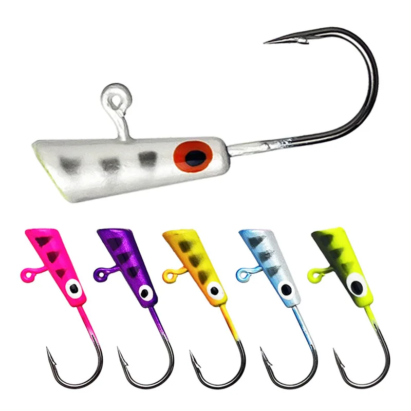 Mini Ice Fishing Hooks Sinking Lead Head Hooks Ice Winter Fishing Fake Baits 1g/27mm 2g/29mm Fishhooks Lure Hard Baits Tools