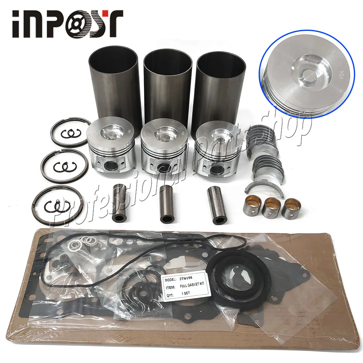 

3TNV86 Overhaul Rebuild Kit For Yanmar 3TNV86CT Repair Kit