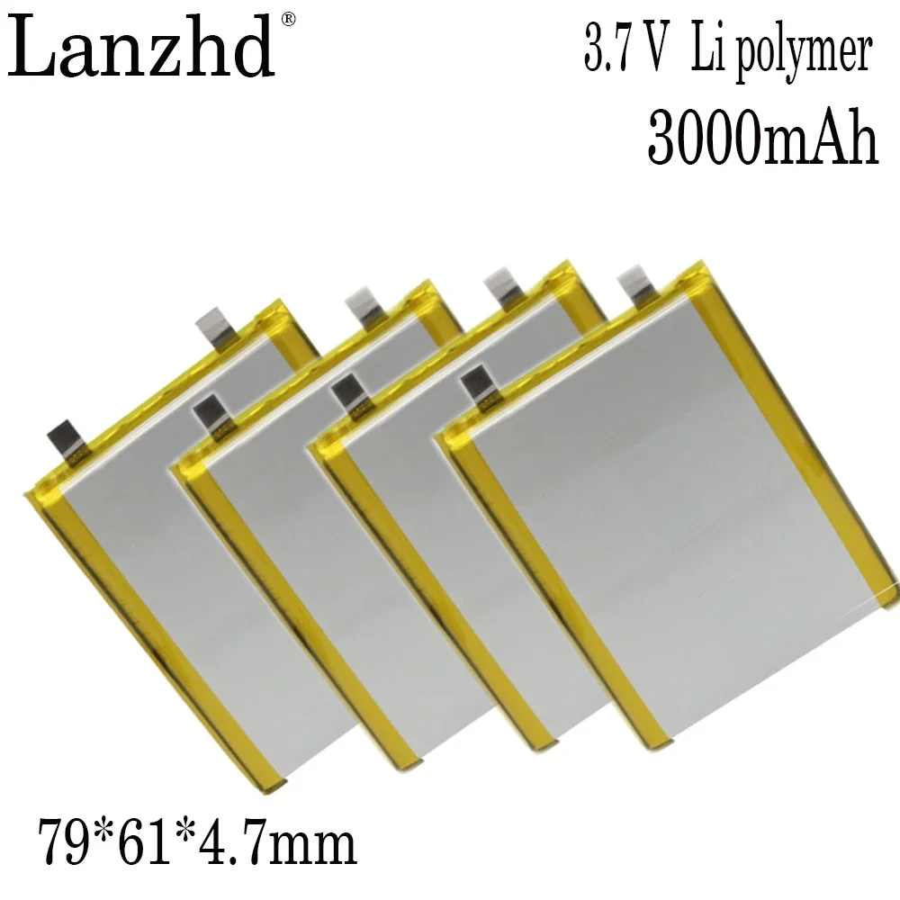 3.7V 3000mAh 476179 Lithium Polymer Li-Po li ion Rechargeable Battery For interphone Bluetooth speaker PDA POS GPS Explay M43HD