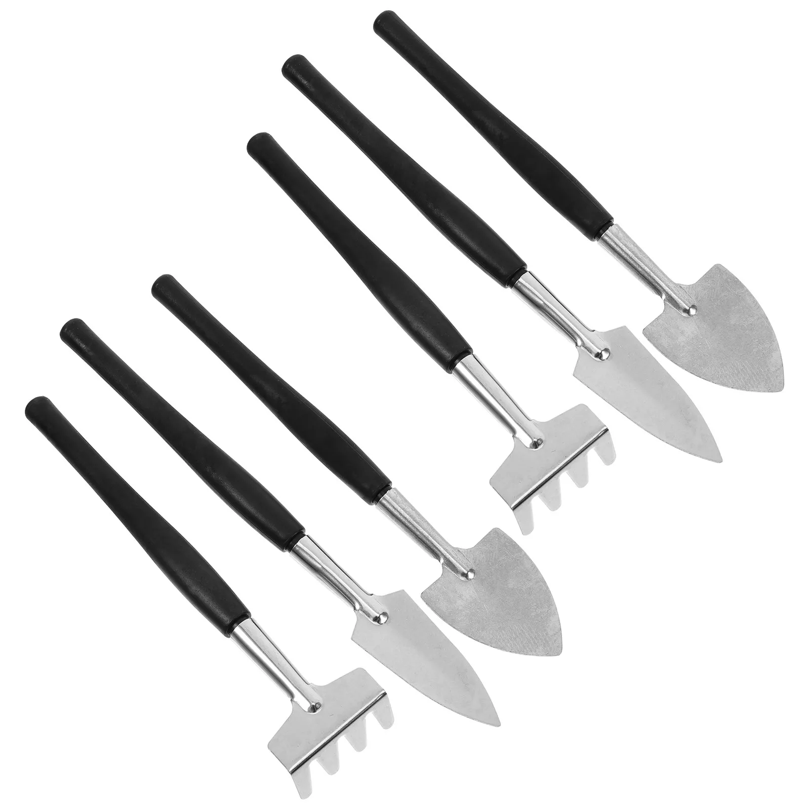 2Sets Gardening Tool Set Mini Garden Tools Metal Trowel Rake Spade Indoor Outdoor Planting Succulent Potting Soil Tools