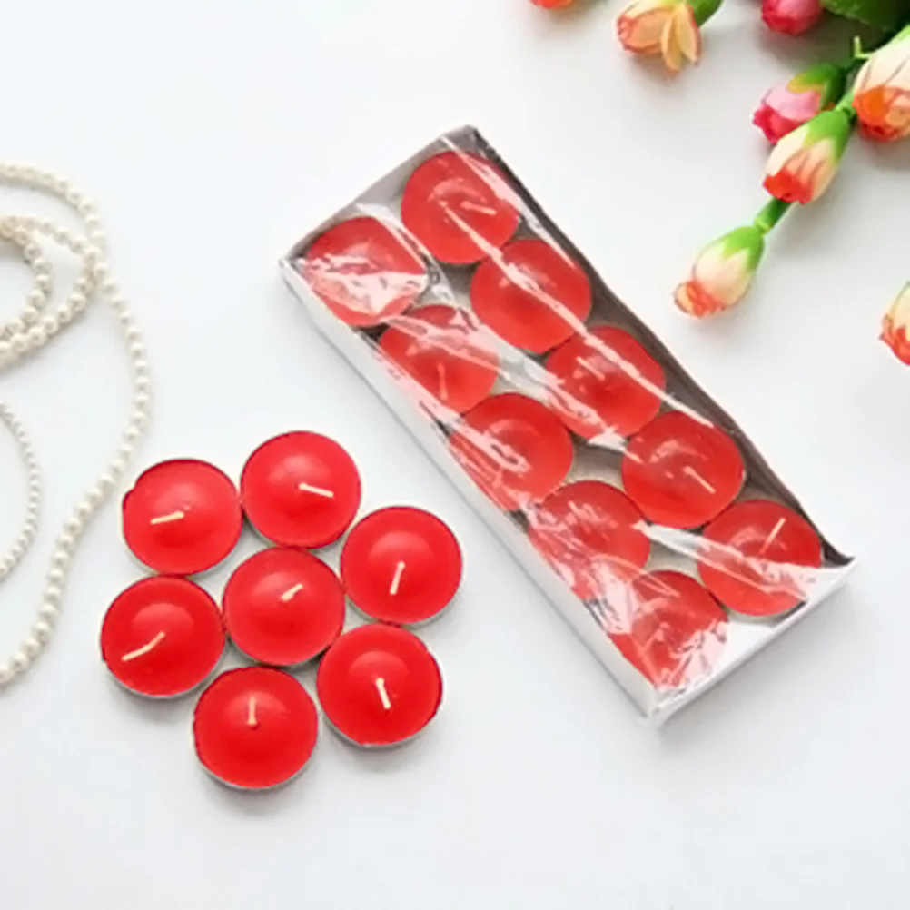 10pcs/Lot Small Size Wide scented Party Wedding Tea Light Candles (Red) LED candles lights plastic candles