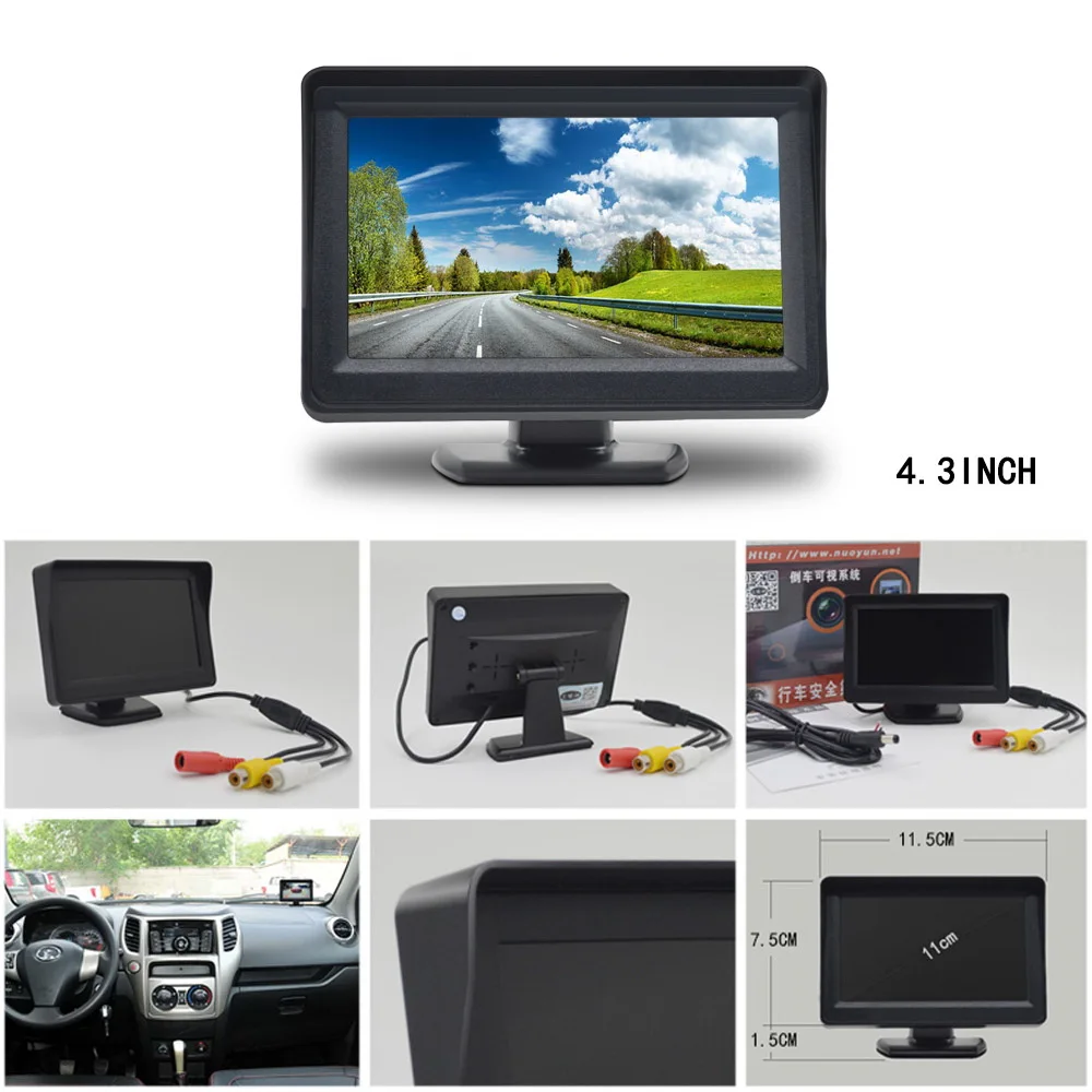 Auto Vorderseite Rückansicht Parkplatz Backup Kamera Nachtsicht 4,3/5 Zoll Monitor Für Fahrzeug Links/Rechts Seite Reverse Bild – Detail 12