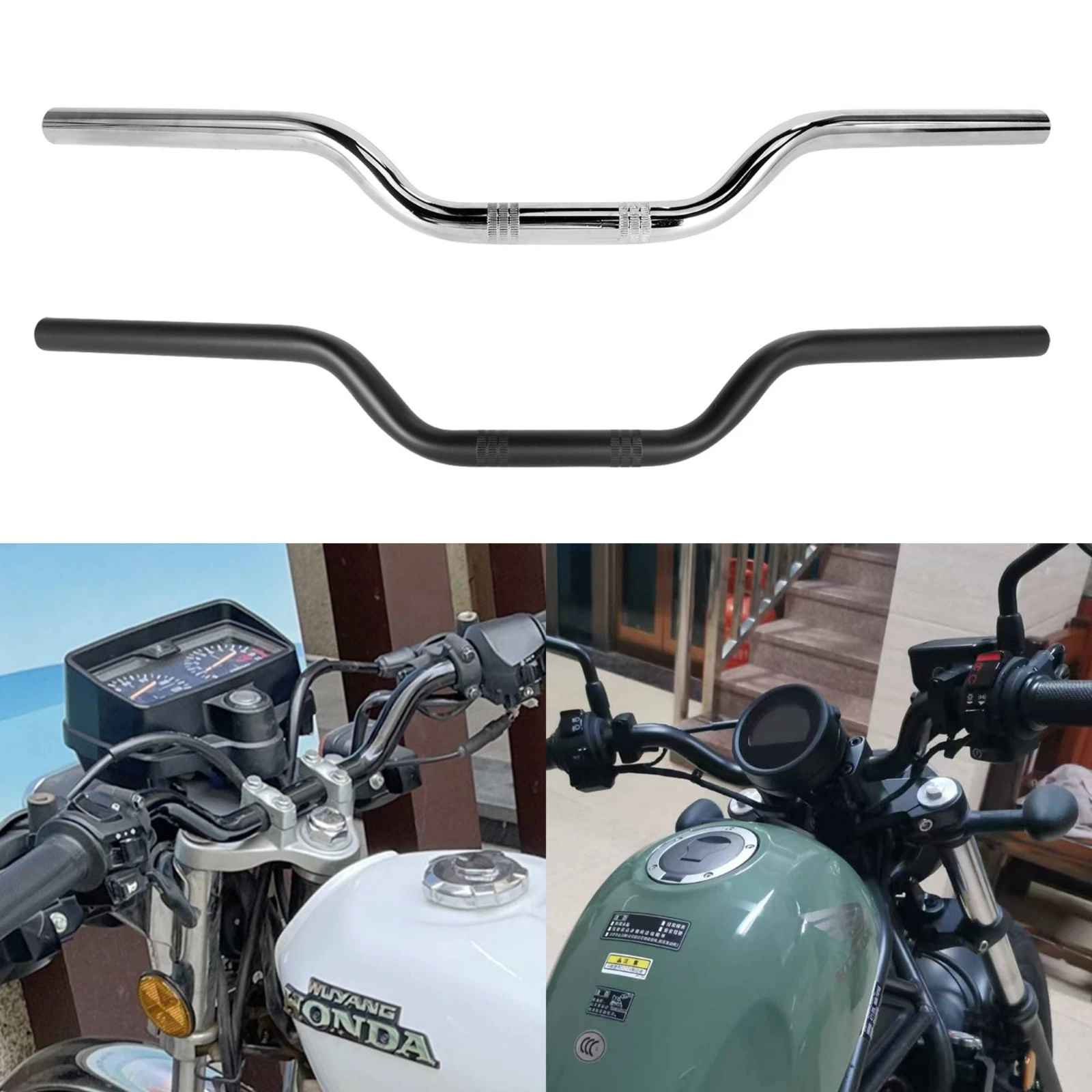 Steel Handlebar Bent Shape Lowelevated Handlebar Vehicle Part Straight Center