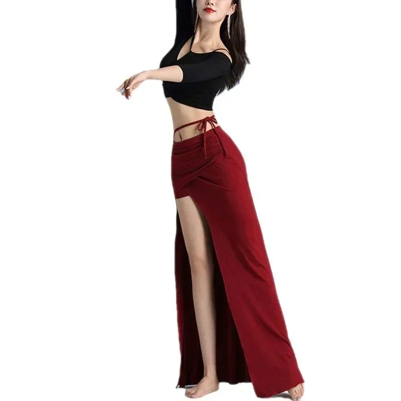 

Adult Belly Dance Oriental Practice Set Women's Elegant Top Split Skirt Clothing Set Belly Dance Performance Clothing