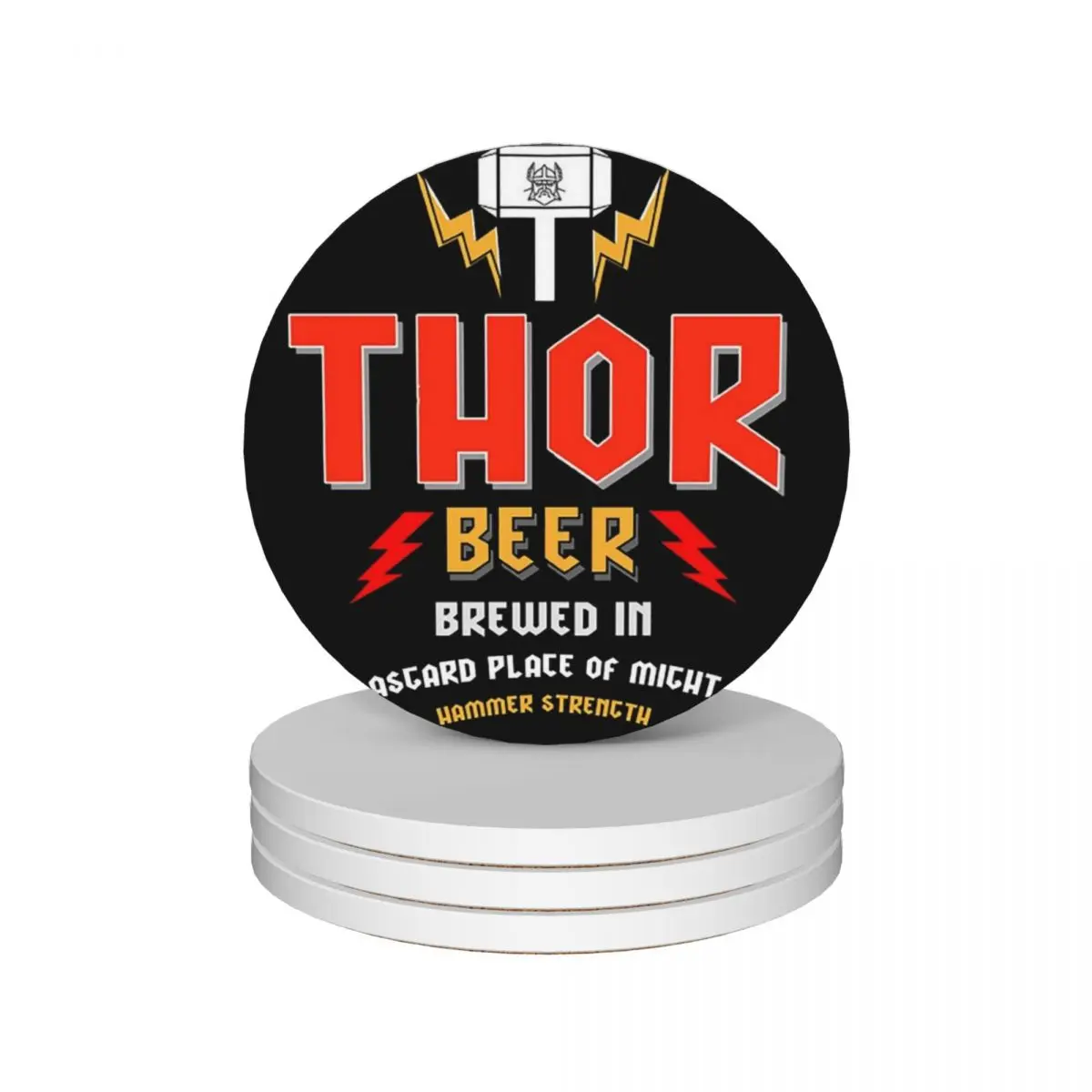 

Thor Beer - Thor Fat Hammer Axe Hammer Gifts Brother Dad Stag Bar -Thor Stormbreaker Ceramic Coasters (Set of 4)