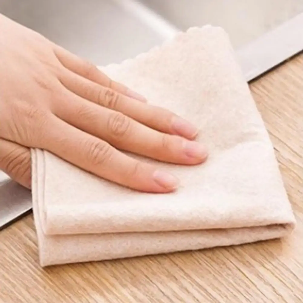 Lint-free Cloth 10 Sheets Luffa Plant Fiber Dish Rags Super Absorbent Non-stick Oil Cloths Durable Kitchen Bathroom Scouring