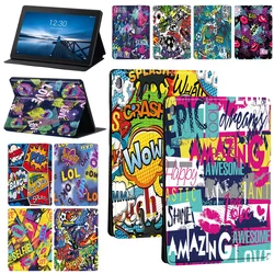 Tablet Case for Lenovo Tab M10 X605F X505F/Tab M10 PLUS X606F X/Tab E10 TB-X104F/TB-X104L Cover Leather Graffiti Pictures Case