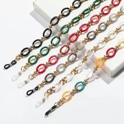 Vintage Colorful Acrylic Glasses Chain for Men Women Fashion Sunglasses Chains Lanyard Neck Strap Rope Eyeglasses Cord Jewelry
