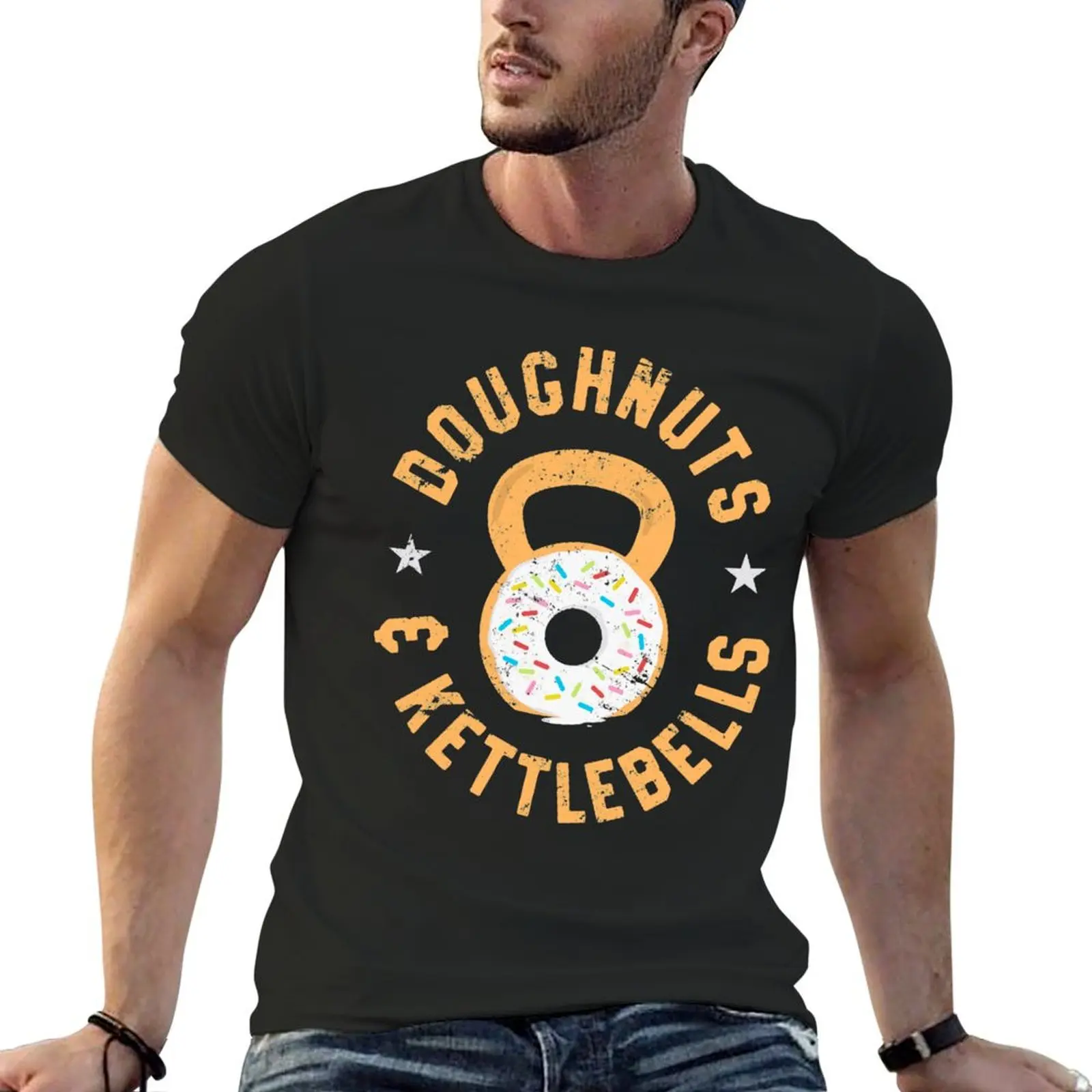 Funny Donut Kettlebell T-Shirt man t shirt essential t shirt anime t shirts boys animal print graphic shirts men