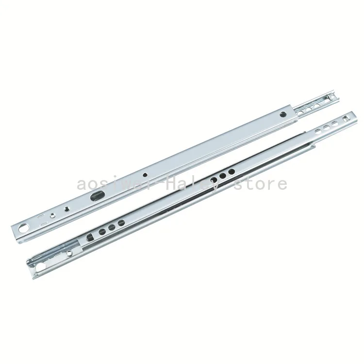 Runner Ball Bearing Drawer Cabinet Runner Guides Groove Slide Rail Steel DIY 1 Pair Guide Drawer Steel