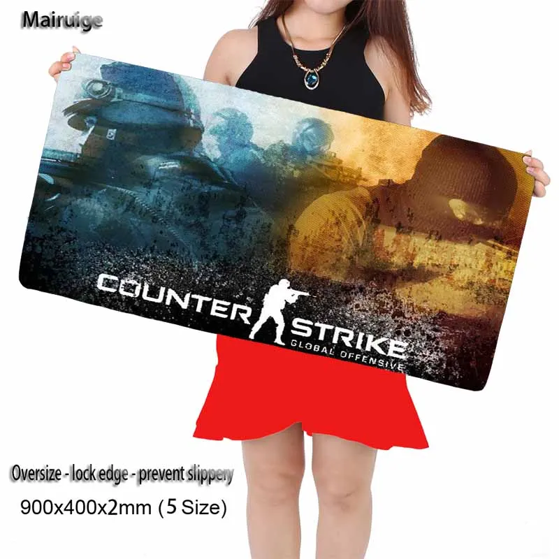 

Mairuige Design Design Big Laptop CSGO Large Mouse Pad Lock Edge, Anti-skid Rubber 90X40CM Game Player Computer Keyboard Pad