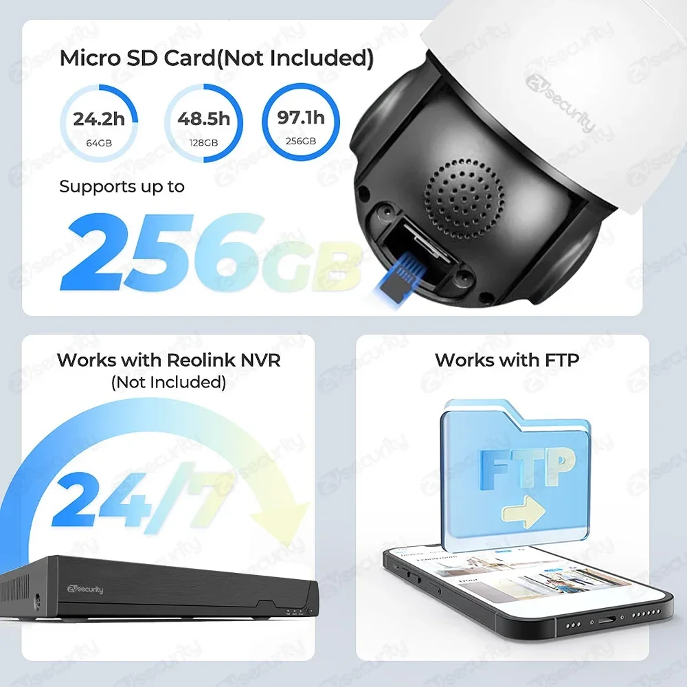 30X Optical Zoom PTZ Security Camera Outdoor 5MP Human Detect Auto Tracking WiFi POE IP Camera 80M IR Night Vision CamHi Cameras