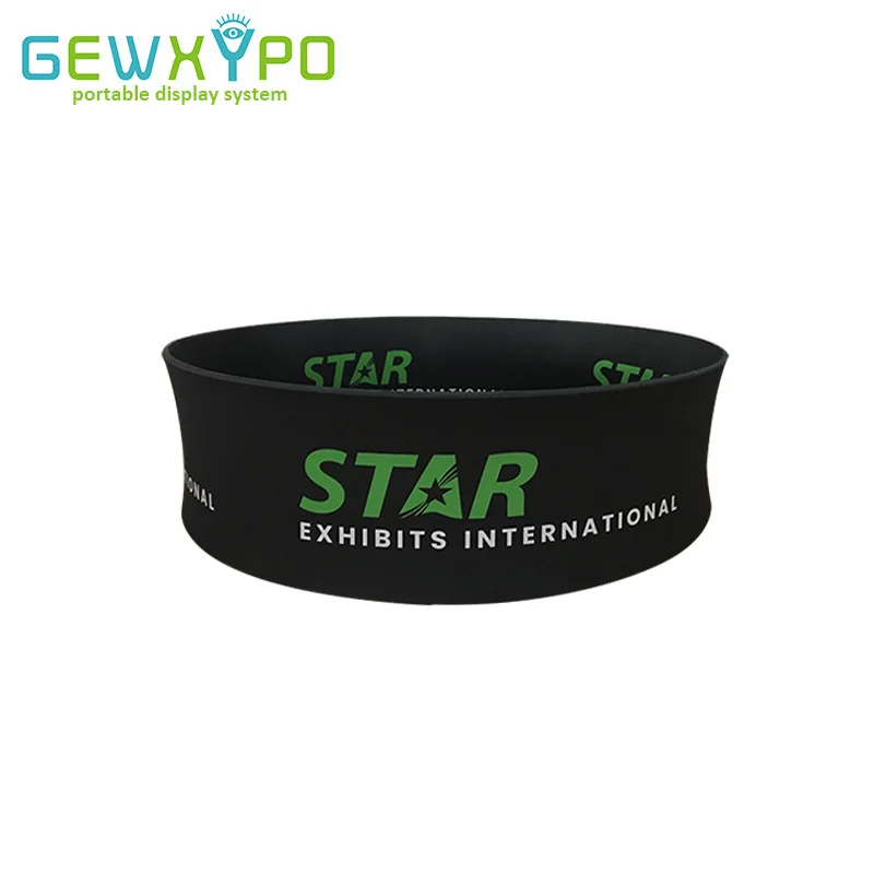 

10 футов х 3 фута выставочный стенд портативная стрейчевая ткань круглый висячий Баннер Стойка с графической печатью