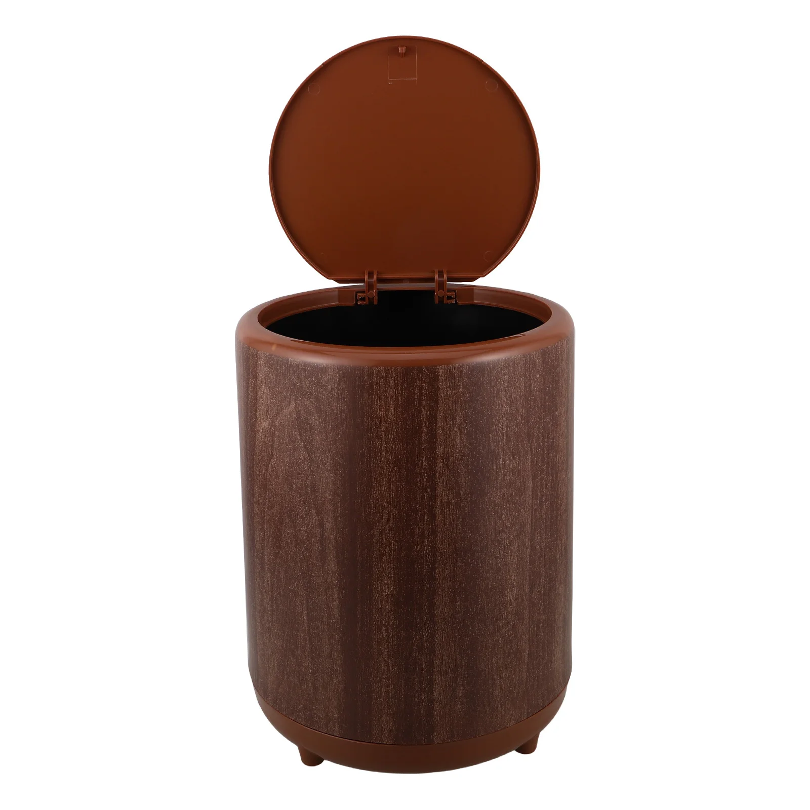 

12L Wood-Like Trash Can Lid Seals Odors Stylish Wastebasket for Bathroom Kitchen Bedroom Office Hotel Covered Bathroom Trash Can