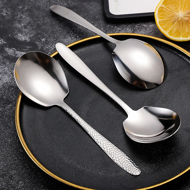 Cuchara de acero inoxidable, cucharas de sopa con mango largo, cuchara para servir para olla caliente, utensilios de cocina, vajilla de cocina para restaurante