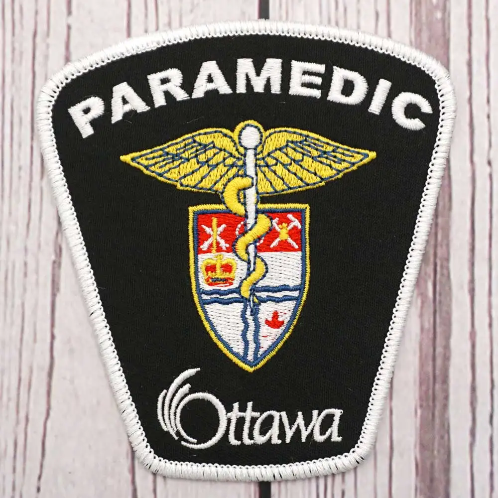 CANADA ottawa paramedic embroidery patch Hook & Loop Sew on Embroidery Military Badge