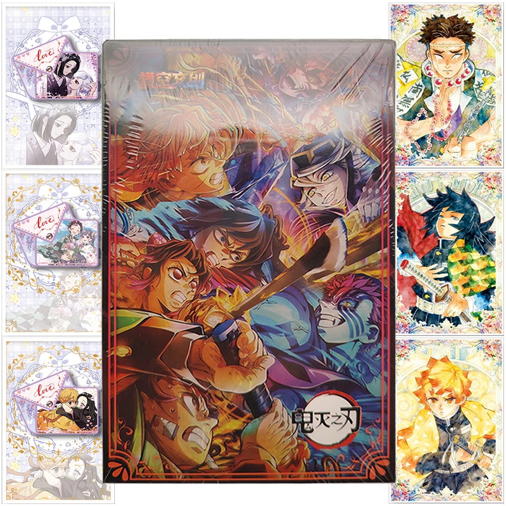 

Demon Slayer Collection Color Paper Card Battle Anime Exquisite Acrylic Material Flower Frame Card Kid's Precious Festival Gifts