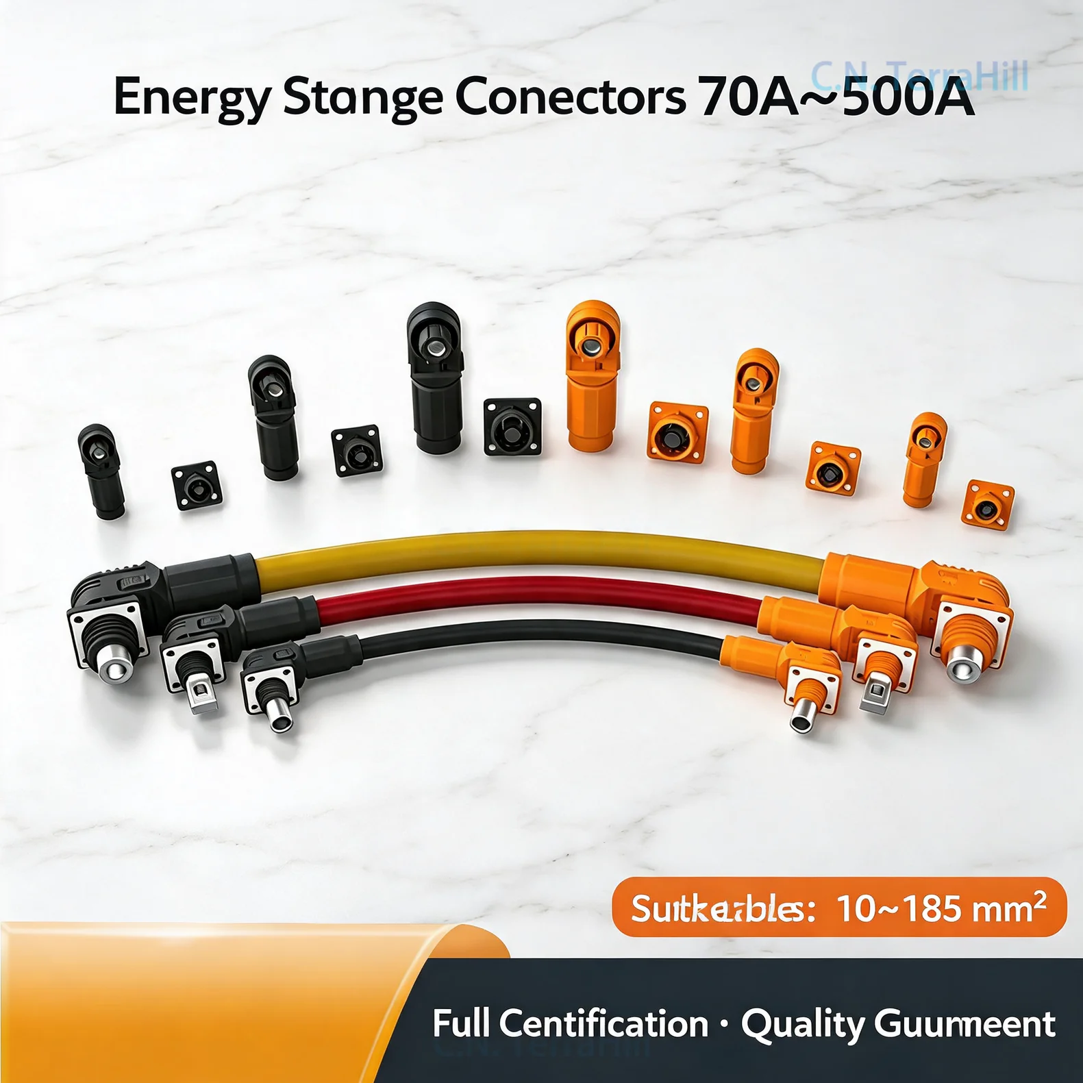Energy Storage Connector 70A-500A High Current Battery Terminal Plug for High Voltage Battery Systems