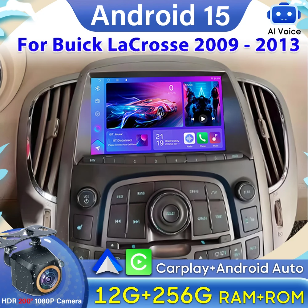 

Android 15 Carplay For Buick LaCrosse 2009 - 2013 GPS Navigation Car Radio Video No 2din Stereo Car Monitor Autoradio GPS 2k DSP