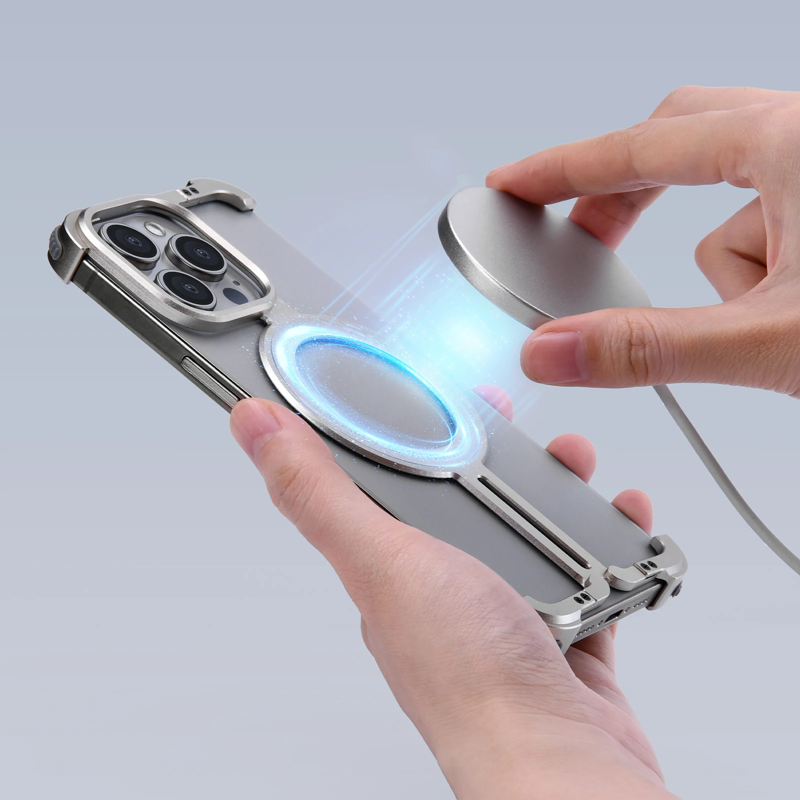 2024 Magsafe Phone Case for iPhone 15 15Pro Max Frameless Slim Phone Cover Magnetic Bumper AntiSlip Phone Protective Case