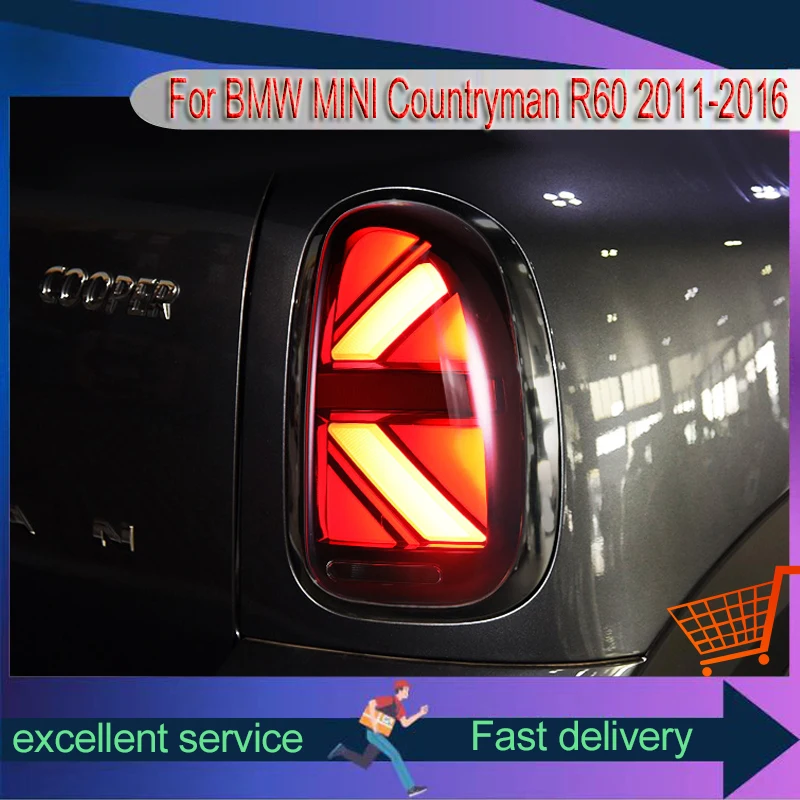 2 قطعة مصابيح لسيارات BMW MINI كونتري مان 2011-2016 R60 الذيل ضوء DRL مصباح مكبح تعديل LED الضوء الخلفي التوصيل والتشغيل اكسسوارات السيارات