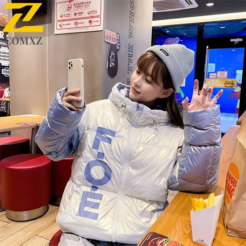 

Мужская зимняя двусторонняя стеганая куртка, термодвусторонняя парка, пальто в стиле хлеба, ветрозащитная утолщенная верхняя одежда на флисовой подкладке2025