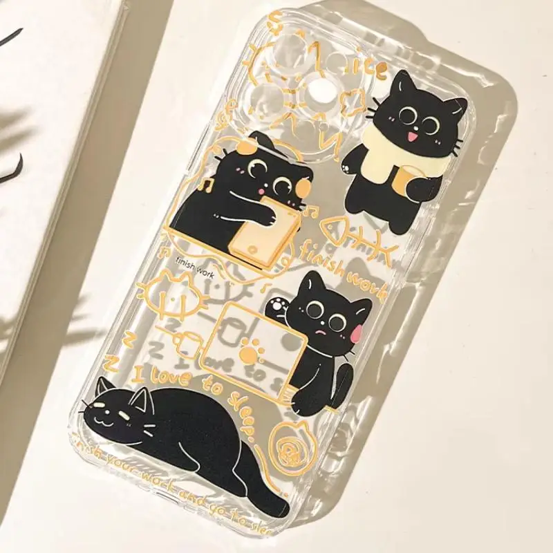 Butterfly Cat Case for Realme C53 C55 C67 C33 C30 C35 C51 C21Y C25Y C20 C15 C21 7i 8i 9i 9 10 12 Pro Plus 8 5G Clear TPU Cover