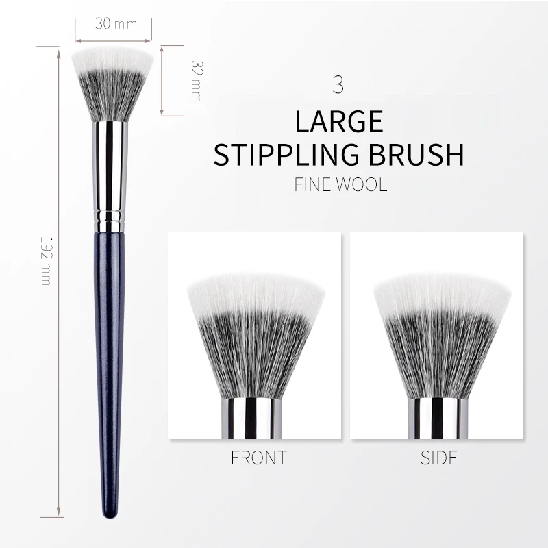 Single Fine Wool Large Ombre Bush Deep Blue Handle Fashionable Design Soft Skin-Friendly Women's Makeup Brush