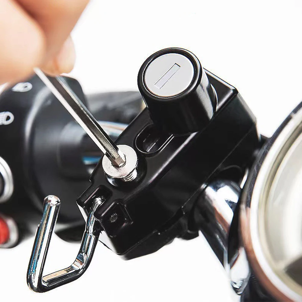 Motorcycle Helmet Lock Anti-Theft Bicycle Helmet Security Locks with 2 Keys and Installation Tool