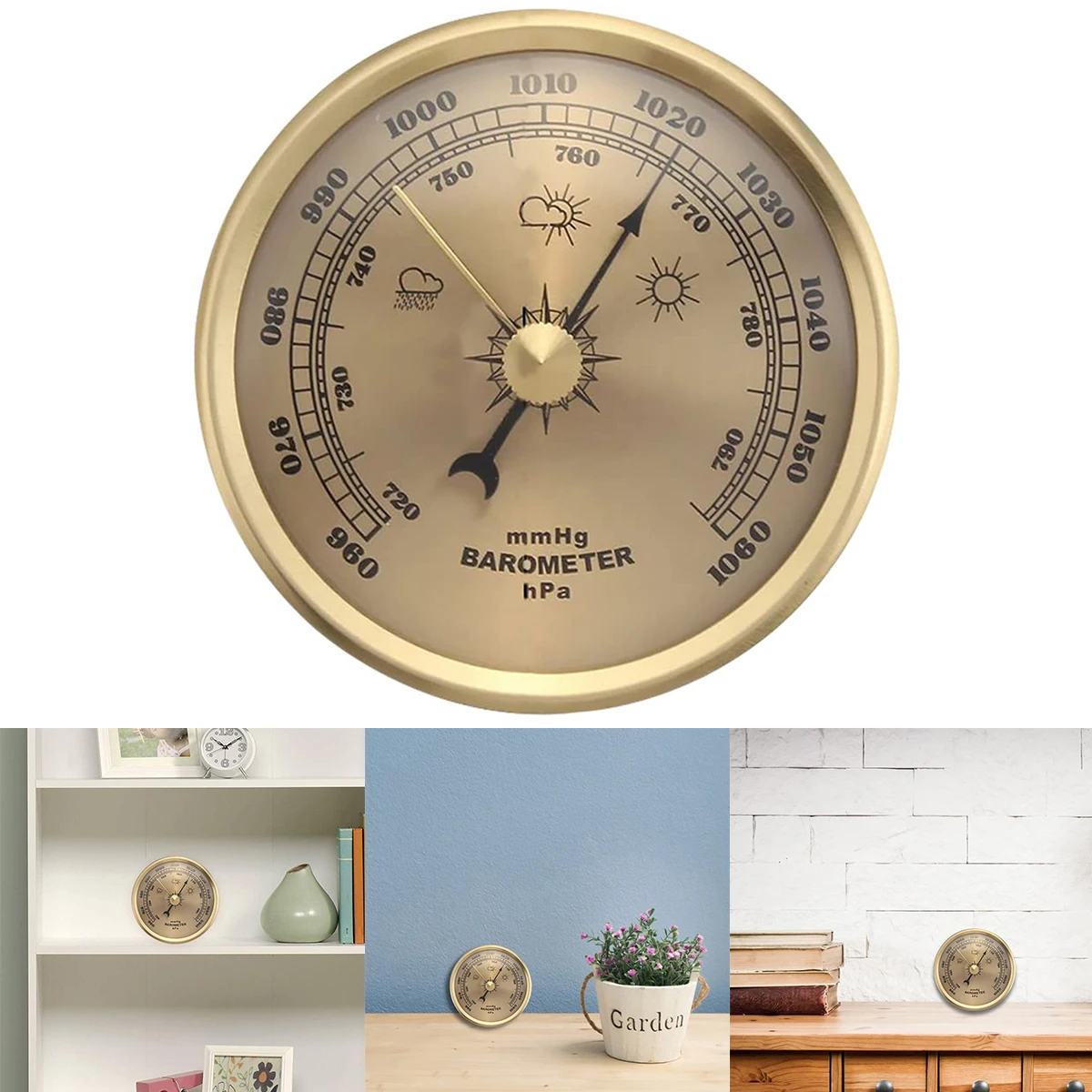 

Household Weather Station Barometer Thermometer Hygrometer Wall Hanging Pressure Gauge Weather Station Hygrometer Indoor