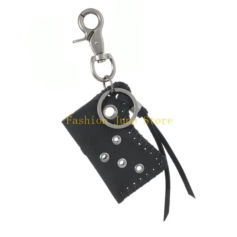 

N5KA Versatile Leather Holder Keychain Retro Leather Keychain with Sturdy Handmade Pouches for Outdoor