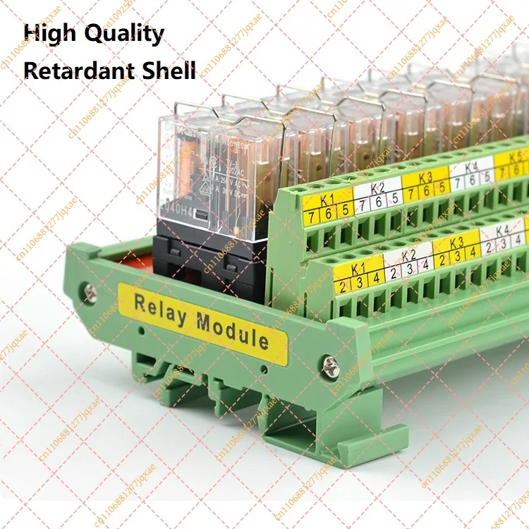 Pluggable PLC Signal Amplifier Relay Module NPN/PNP Compatible DIN Rail Mount