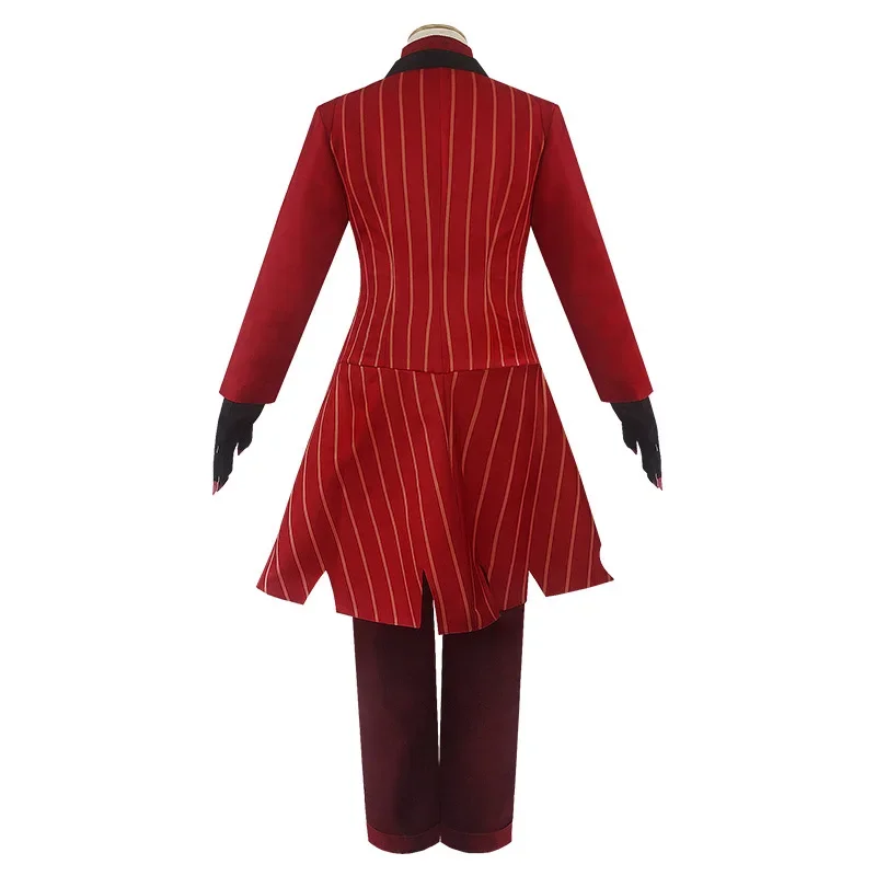 Hazbin Alastor Cosplay Costumes pour hommes adultes, uniforme d'hôtel, rouge trempé, anime, Halloween, carnaval, Noël