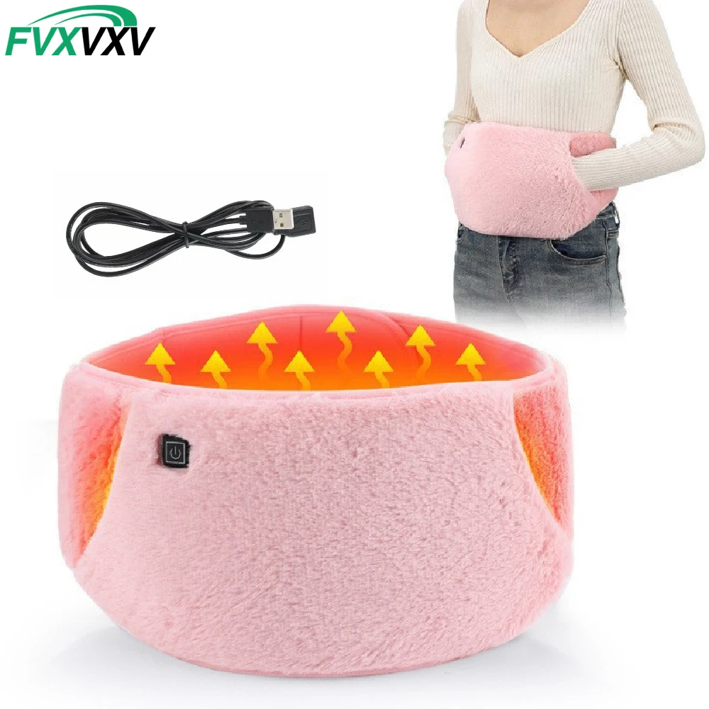 1PCS Adjustable Electric Heating Pad for Women with 3-Temperature Settings Crystal Velvet Washable Waist Warmer Belt