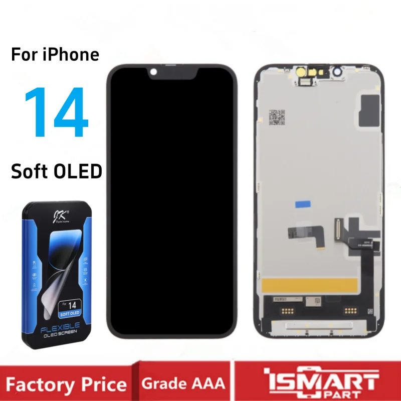 5PCS JK Soft OLED For iPhone 14 LCD Screen Display 3D Touch Digitizer Low Power Consumption Assembly Replacement Parts