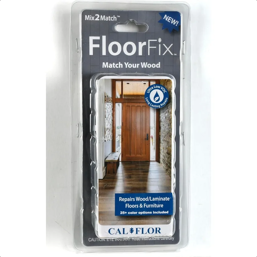 CalFlor FloorFix Mix2Match Hardwood and Laminate Repair Kit 65% More Vibrant Formulas 27 Color Matches + Grain and Gloss Tools