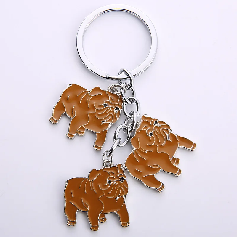 Fashion Animal Shar pei  dog Keychain Dog Pendant pet Enamel Keyring Women Bag Jewelry gifts