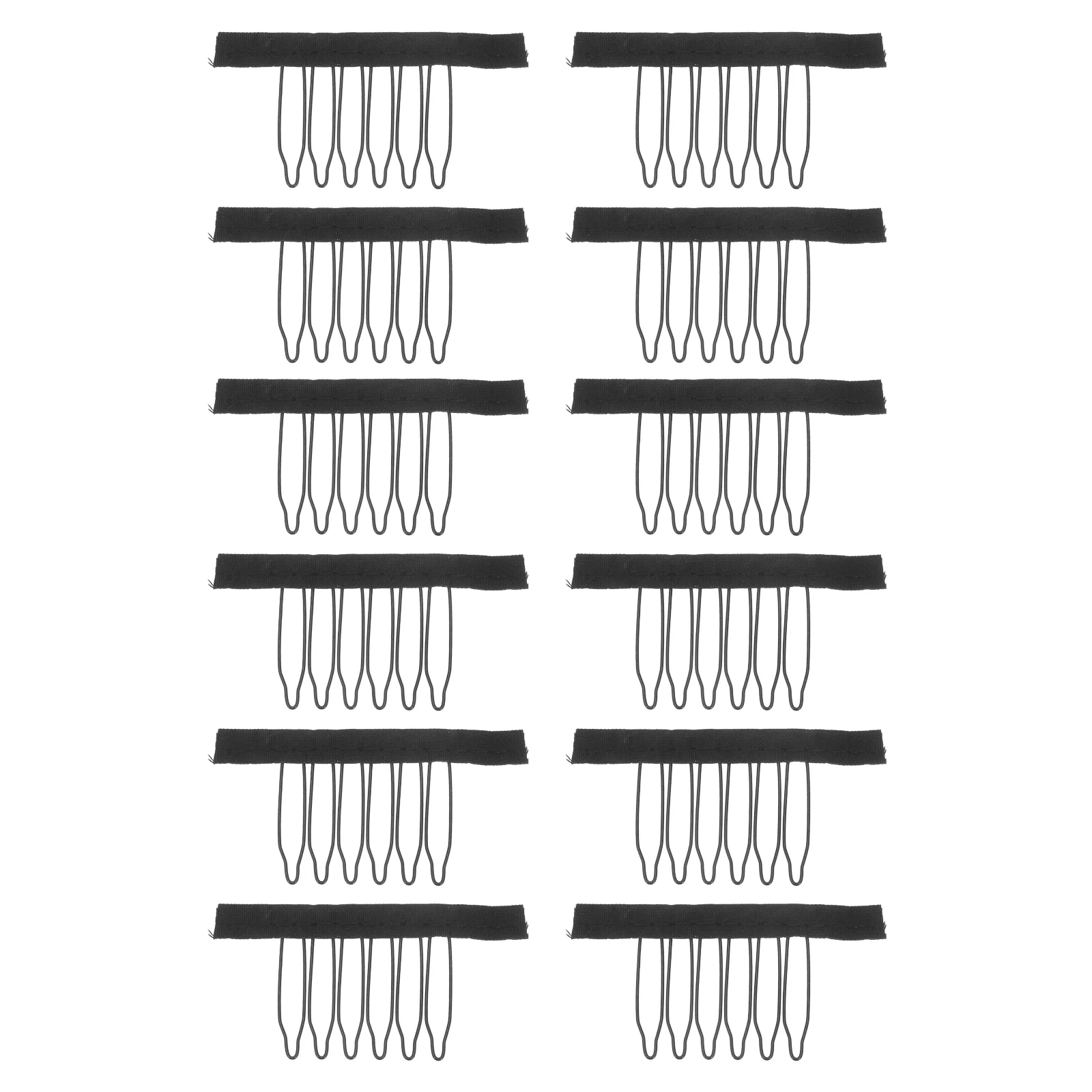 

12 PC Safety Steel Tooth Clip Comb Metal Salon for Lace Net Snap-comb Clips