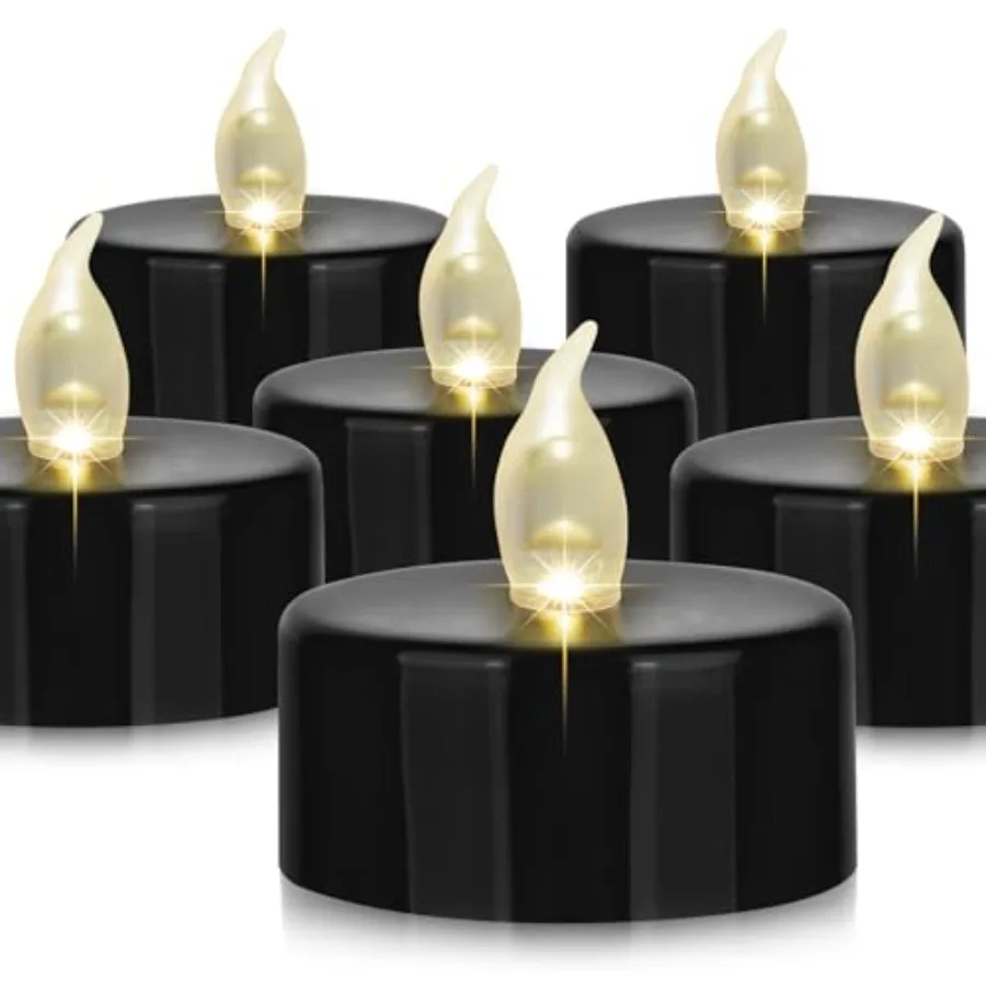 Battery Operated LED Tea Lights Flameless Flickering Candles Realistic and Bright Holiday Gift Long Lasting 200Hours for Hallow