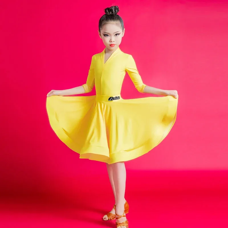 

Бальный костюм для девочек, ча-ча, румба, танго, сальса, костюм для латинских танцев, детское танцевальное платье, сценическая одежда, латинская одежда для детей, танцевальная одежда