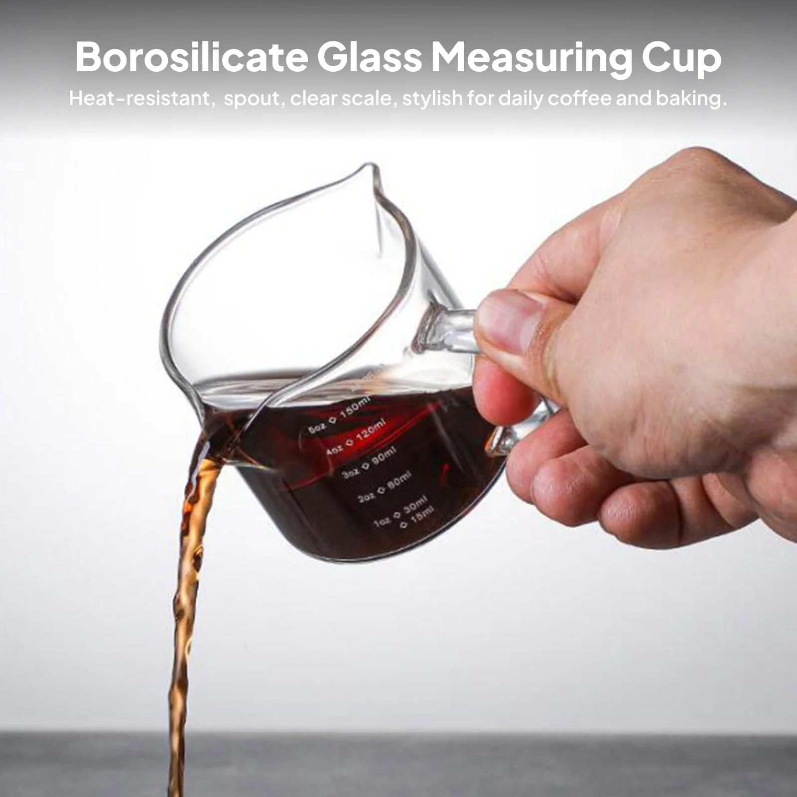Glass Measuring Cup Measure Jugs Double Spouts Drinkware Heat Resistant Mixing Mug for Party Coffee Bar