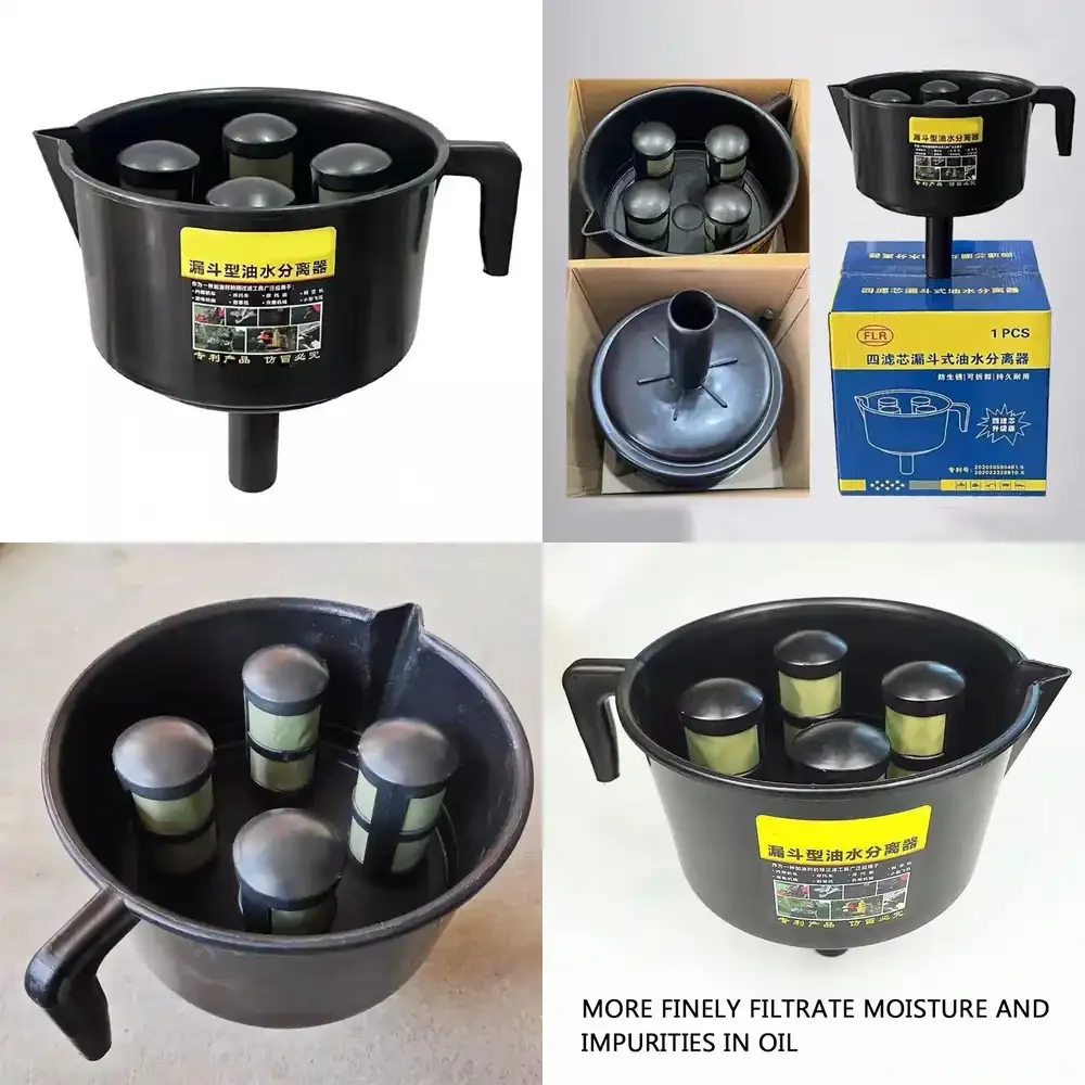 Oil-Water Separation Funnel for Engine Four-Stage Filter Nylon Fuel Filter Oiler for Car Truck Marine 1PCS