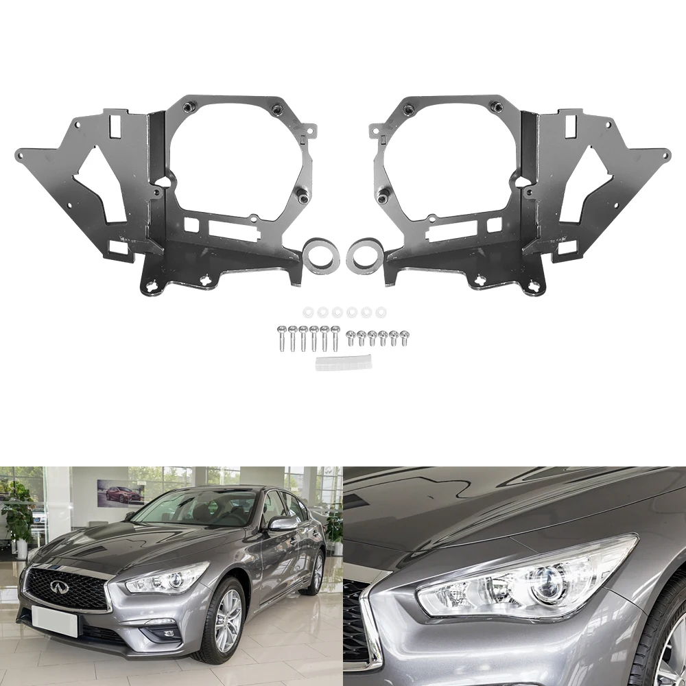 

Taochis Headlight Retrofit Adapter Frame Bracket for Infiniti Q50/L 2014-2020 No-AFS original LED headlights Projector Lens
