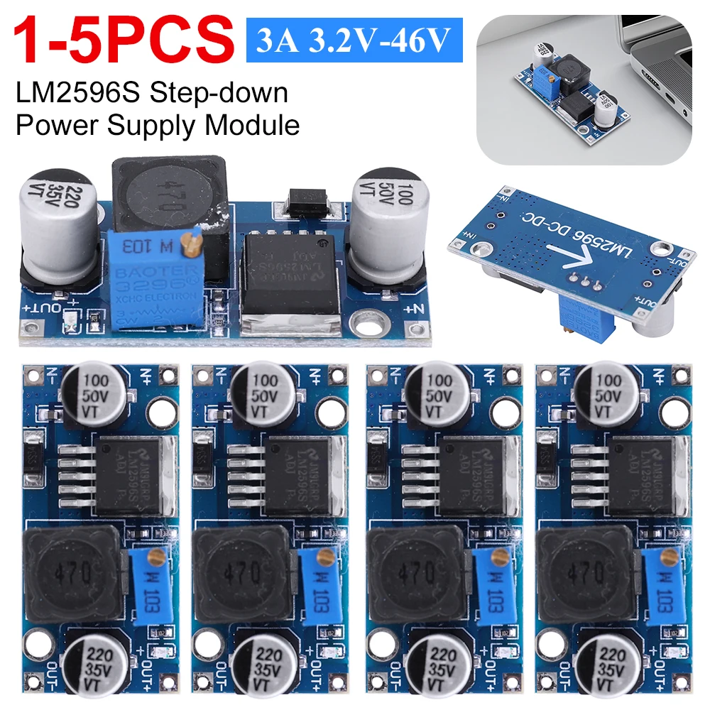 1-5pcs lm2596s Step-Down-Strom versorgungs modul DC-DC Konverter Step-Down-Modul Strom versorgung 3a