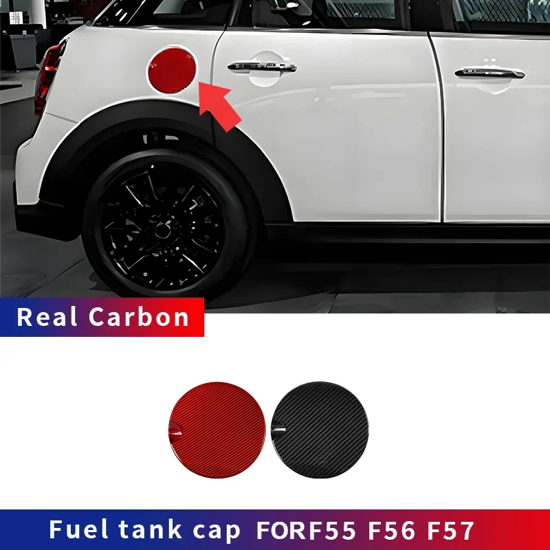 

For MINI F55 F56 F57 Real Dry Carbon Fiber Cooper Gas Tank Fuel Tank Cap Cover Accessories Side Skirt Modify automobile