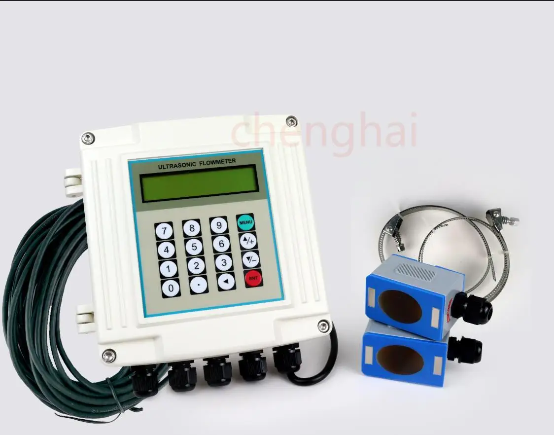 transit time flow transmitter sewage price 1% Accuracy module fix mounting sensor IP67 remote ultrasonic liquid flow meter