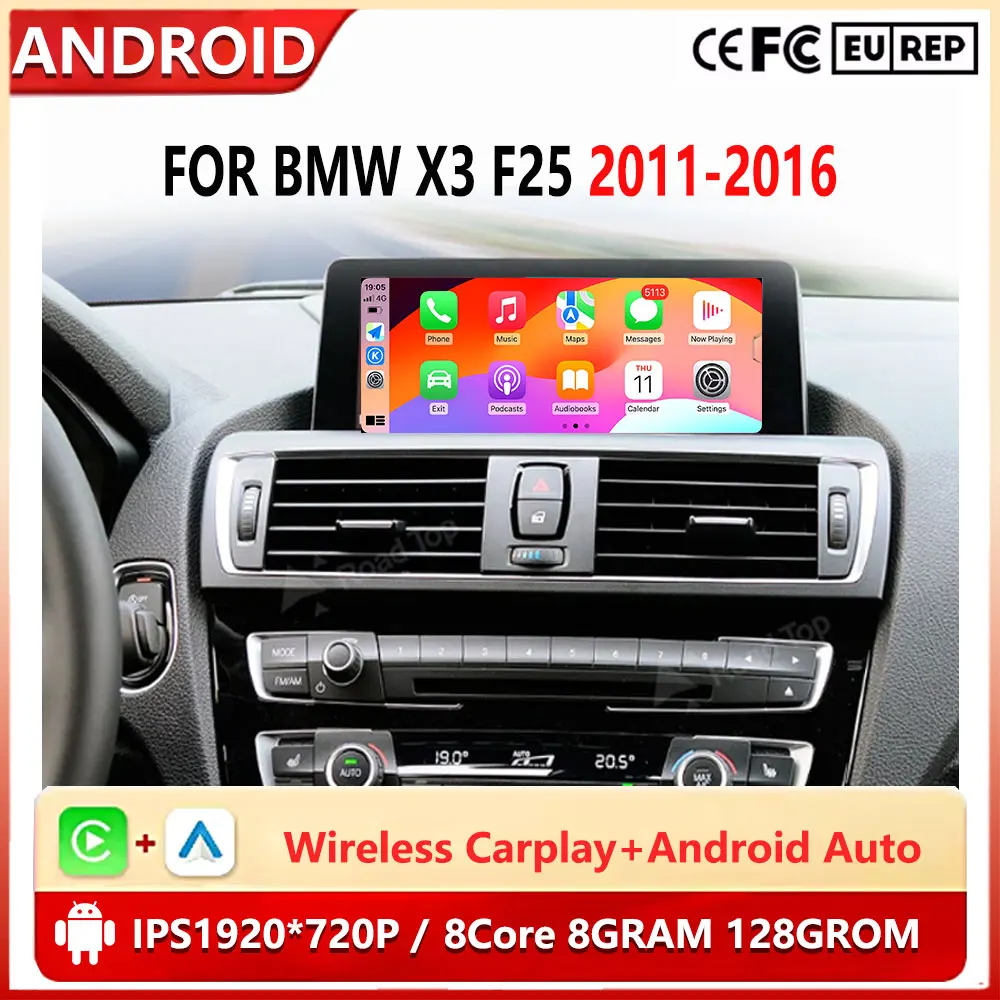 

4G Android 14 Car Radio Video Multimedia Player 12.3''For BMW X3 F25 2011-2016 NBT System DSP Stereo WIFI