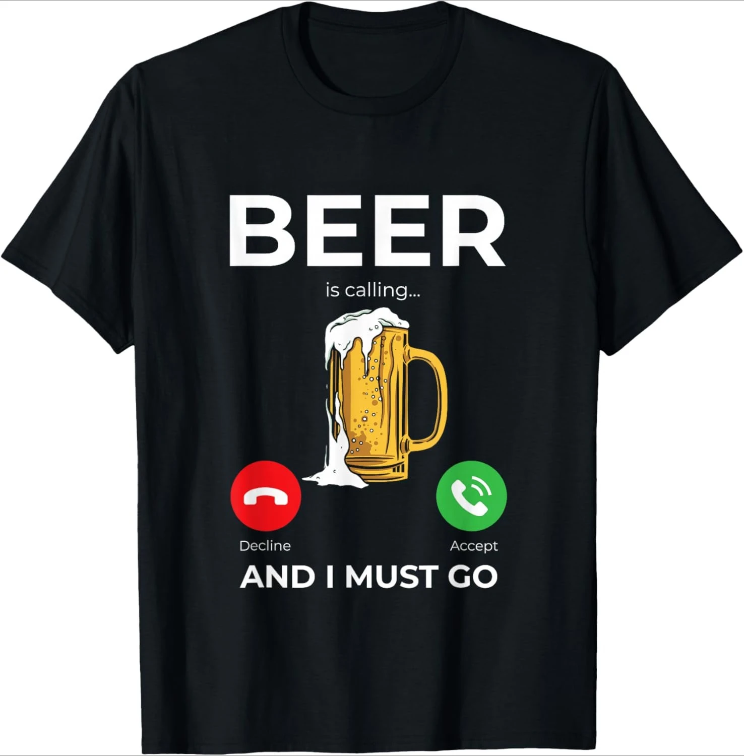 High Quality Summer Beer Is Calling and I Must Go Print T Shirt Casual Funny Beer Graphic Comfortable Short Sleeve Tee Top