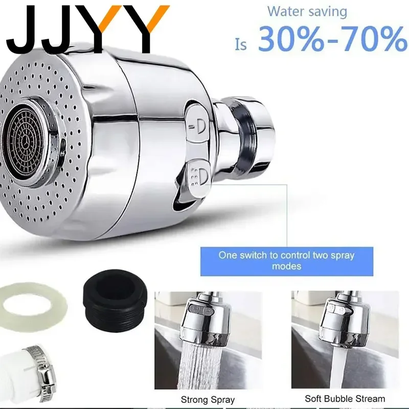 JJYY Grifo de cocina universal Grifo giratorio de 360 grados con filtro de agua y economizador antisalpicaduras