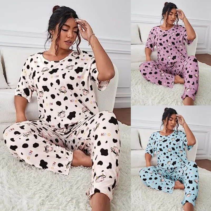 Women\'s XL-5XL Plus  Size Home clothing pajama set printed pajama women\'s two-piece set womens sleepwear  sleepwear